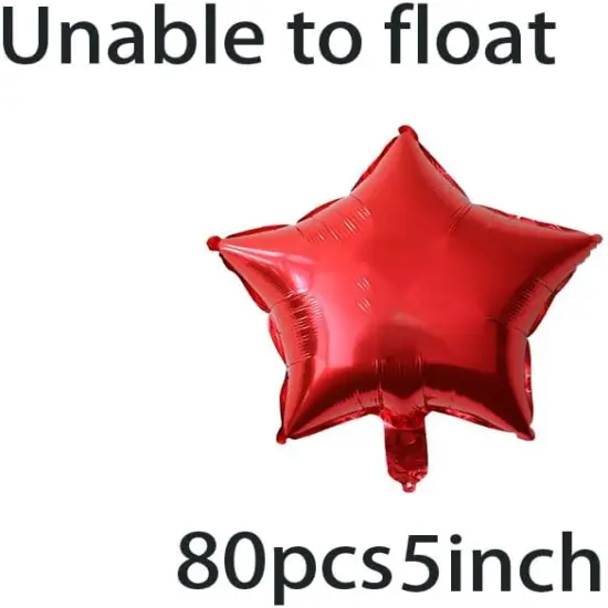 5 Inch Star Shape Foil Balloons, 80pcs Mini Mylar Balloons for Birthday Baby Shower Wedding Party Decoration. (Can't float) {2}