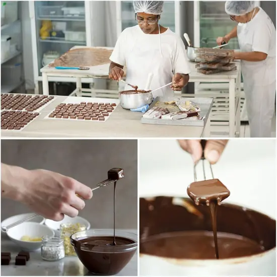 4 Pcs Candy Dipping Tools Kit, Chocolate Dipping Kit for Handmade Chocolates Handmade tools for Dessert (3-head Fork, 2-head Fork, Circle Fork, Skimmer) {5}