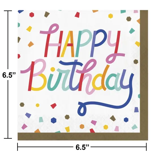 192 pc Bulk Birthday Confetti 2Ply Luncheon Napkin {2}