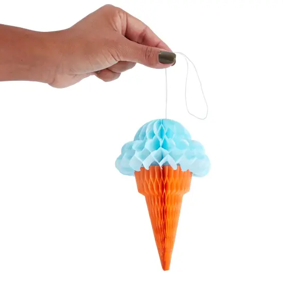 16 Pack Hanging Honeycomb Ice Cream Party Decorations for Birthday, Baby Shower, Celebration, 4 Colors (4 x 6 In) Multicolor {4}