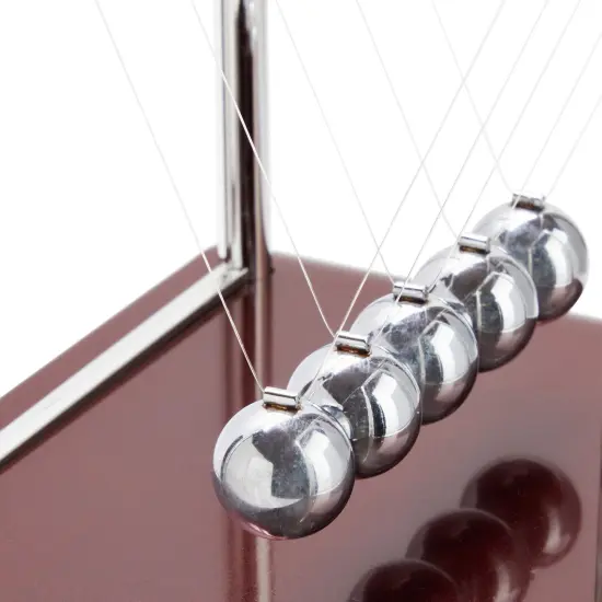 Newton's Cradle Balance Pendulum, Physics Learning Desk Toy, Swinging Kinetic Balls for Home, Office Decoration, Stress Relief, Fun Science Fidget Accessories (7x6x7 in) Silver {7}