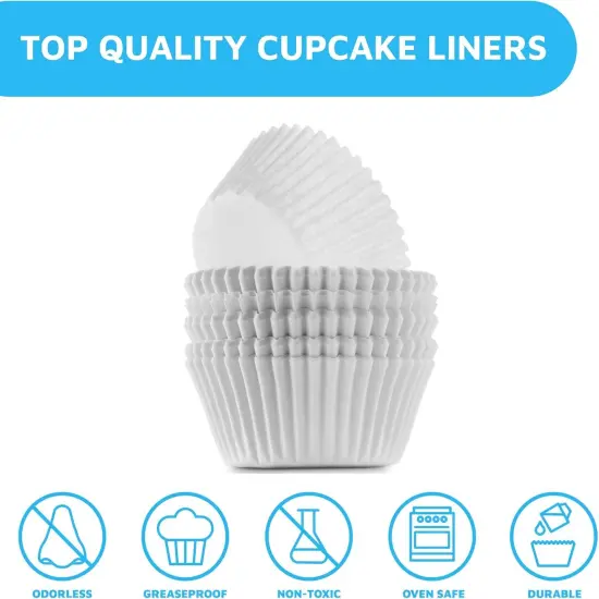Mini White Cupcake Liners | 500 Paper Baking Cups | Greaseproof No Smell Cupcake Wrappers | Muffin Liners for Desserts & Candies Cupcake Liner for Holidays, Birthdays & Protein Balls {2}