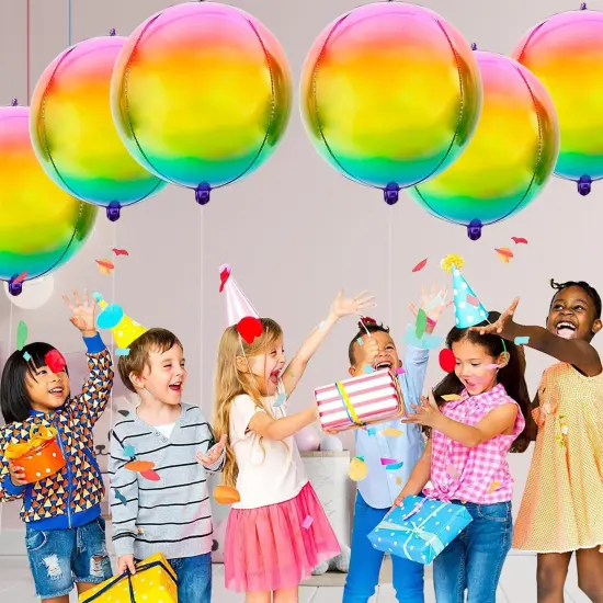 Colorful Rainbow Foil Balloons, 4D Gradient Rainbow Balloons, 22 Inch Tie Dye Balloons for Birthday Party, Summer Balloons Rainbow Mylar Balloons Rainbow Birthday Balloons Decorations {3}