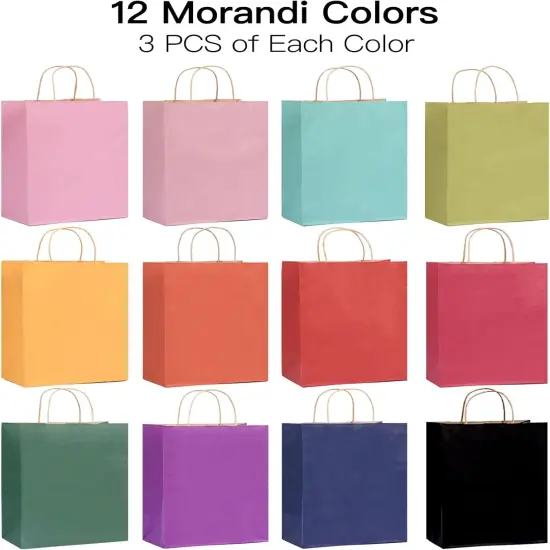 36pcs Paper Gift Bags with Handles Bulk {2}