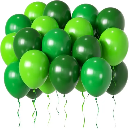 Green Balloons Dark Green Balloon, 50pcs 12 Inch Green Dark Green Lime Latex Balloons for St. Patrick's Day, Baby Shower, Jungle Safari Birthday Party Decorations {1}
