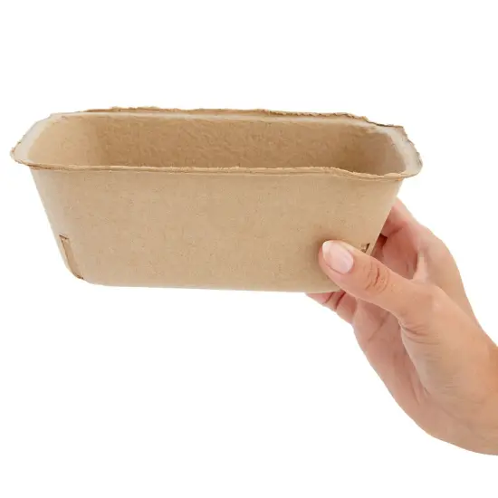 60 Pack Berry Baskets for Farmers' Market, Bulk Pulp Fiber Fruit Containers for Produce (1 Pint, 7.36 x 4.56 x 2.6 In) Brown {6}