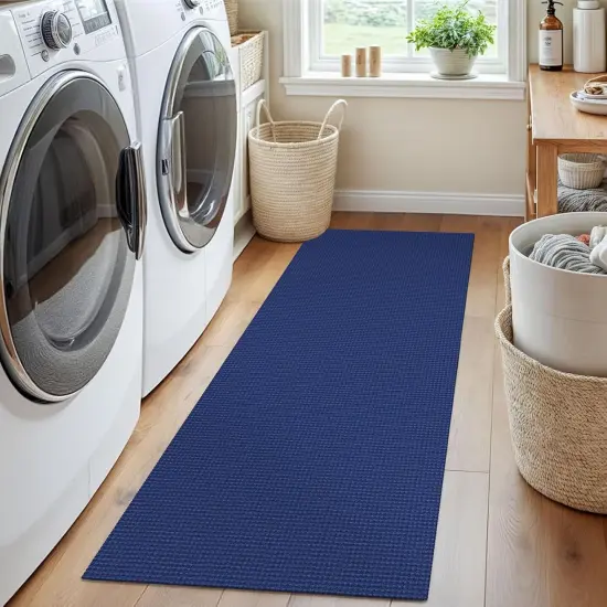Woven Runner Rug 2x5 Ft Washable Runners for Hallways Cotton Non Slip Rubber Backed Kitchen Runner Braided Indoor Floor Carpet for Entryway, Hallway, Kitchen, Bedroom, Royal Blue/Navy {4}