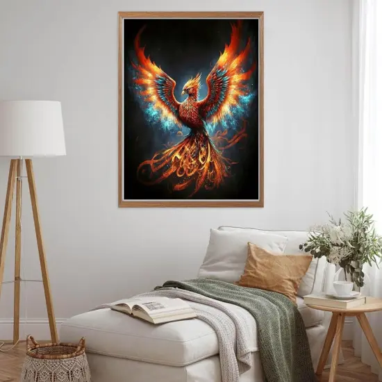 Phoenix Diamond Art Kits for Adults,DIY 5D Fire Phoenix Diamond Painting Kits for Beginners, Round Full Drill Diamond Dots Paintings,Diamonds Pictures Gem Art Crafts Home Decor 16x12IN {2}