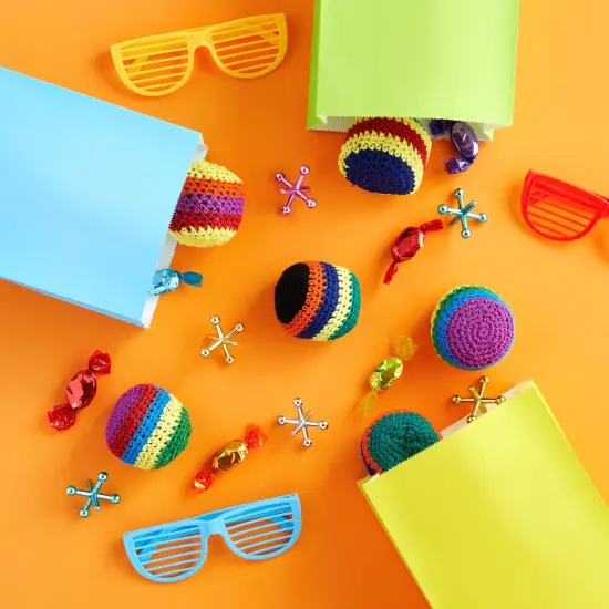 6 Pack Knitted Juggling Sacks - Soft Foot Bag Balls for Adults, Party Favors, Soccer Training (6 Designs, 2.5 x 2 x 1.5 In) {2}