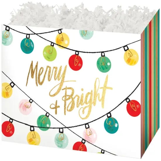 Pack/6: Holiday Lights Basket Box - 6-3/4 x 4 x 5" {1}
