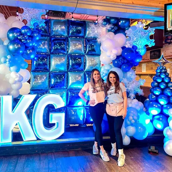 Blue Silver Square Foil Balloon Wall,25Pcs Double Sided Balloon Backdrop Helium Mylar Balloon Tunnel Arch Garland Kit for Birthday Bridal Anniversary Baby Shower Party Decorations {4}