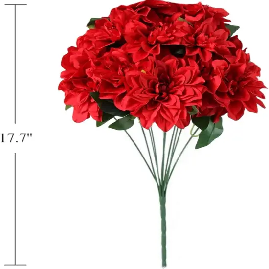 10 Heads Summer Tabletop Floral Arrangements Dahlia Fake Flowers Artificial {3}