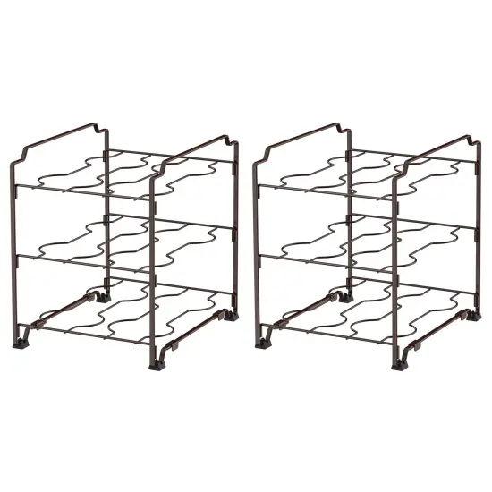 Upgraded Kitchen Wrap Organizer Rack - Non-Slip, Stackable Foil & Plastic Wrap Storage for Cabinets/Countertops - Space-Saving Design (7.7"L x 9.5"W x 9.4"H) Brown {1}