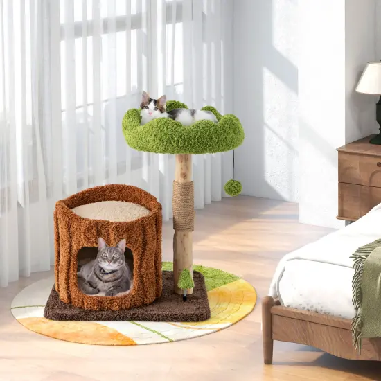 Multi-Level Cat Tree Tower with Scratching Posts and Cute Hanging Ball Ideal for Indoor Use {3}
