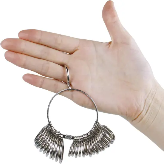 Ring Mandrel Metal Ring Sizer Set with Jewelry Rubber Mallet Hammer Rings Size Measuring Tools Finger Gauge Wood Ring Shaper Tool Jeweler's Repair Kit {4}