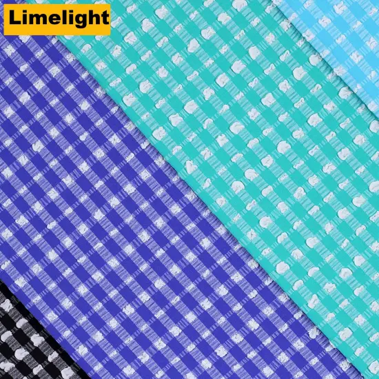 Textured Check Stretch Fabric {4}
