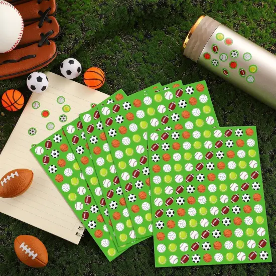 Sports Stickers for Kids Soccer Tennis Small Ball Basketball Football Baseball Themed Party Decorative Stickers for Birthday Party Reward Home Decor {3}