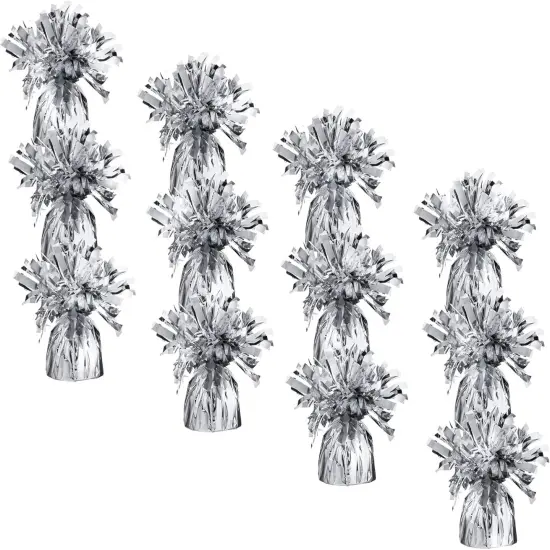 Silver Balloon Weights, Heavy Balloon Weight Pack of 12 Metallic Foil Weights for Balloons, Birthday Party & Wedding Table Centerpiece Ballon Weight 4.8&rsquo;&rsquo; DIY Ballon Weights for Helium Balloons {1}