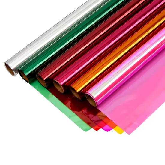 Bright Creations 6 Roll Cellophane Wrap - Transparent Colored Wrapping Paper for Baskets Treats Crafts (17 Inch x 10 Feet) Multicolor {1}