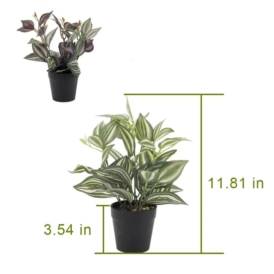 2PCS Artificial Potted Plants – Lifelike Fake Greenery for Farmhouse Home, Garden & Party Decor, Realistic Faux Plants in Decorative Pots {3}