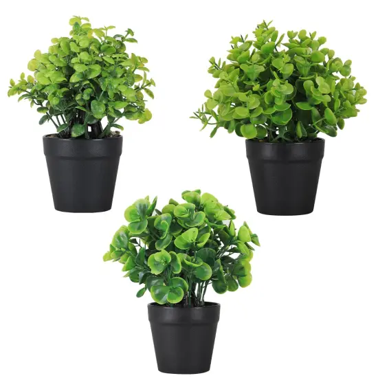 3-Pack Artificial Pothos Plants in Black Pots &ndash; Realistic Fake Hanging Greenery for Home, Bathroom, Shelf & Desk Decor, No Maintenance Indoor Faux Plants {1}