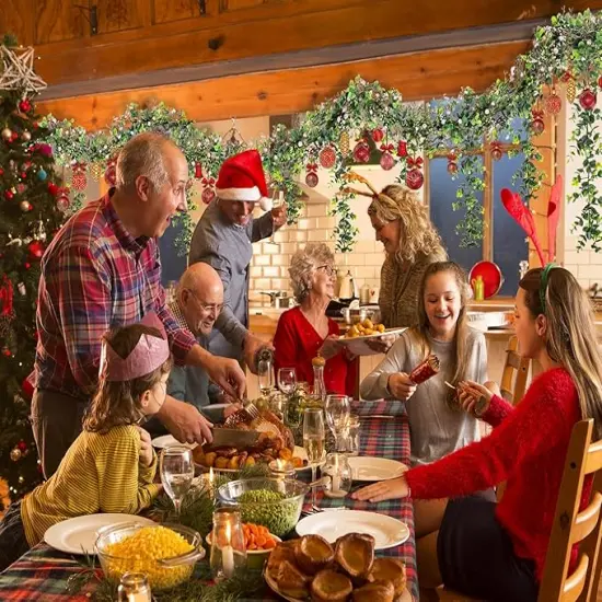 4PCS Faux Eucalyptus Garland Plant, Artificial Baby Breath Flower Vines Hanging Leaves Vines Hanging Leaves Greenery Wedding Backdrop Arch Wall Decor, Indoor Outdoor 5.8 Ft（Pink & Green） {3}