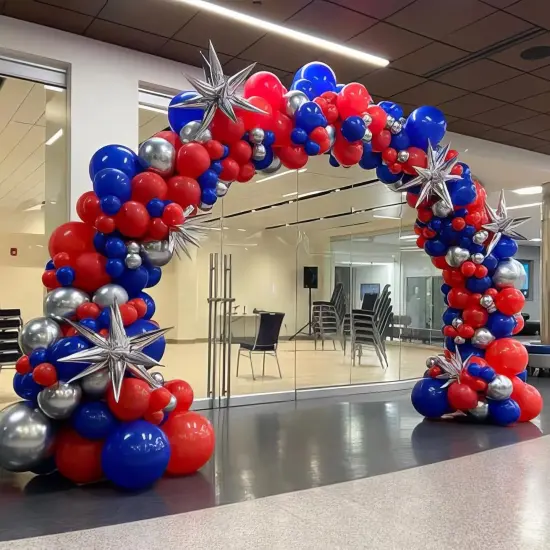 Red Blue Silver Balloons, Blue and Red Balloons, Royal Bule Red Silver Balloons Confetti Balloons for Hero Theme Man Birthday Boys Baby Shower Wedding Anniversary Party Independence Day Decorations {3}