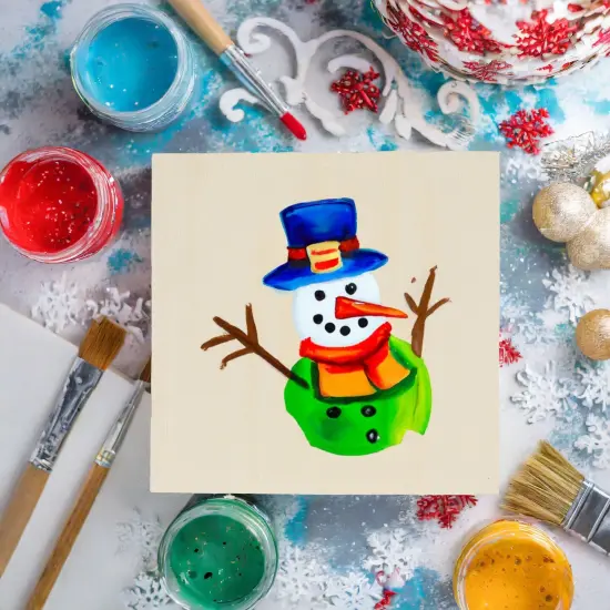 6 Pack Unfinished Wood Canvas Boards for Painting, Blank Deep Cradle 5x5 Panels for Art Projects (0.85 In Thick) Brown {2}