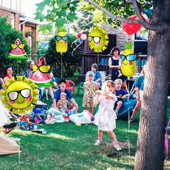 Jumbo Cool Smile Face Sun With Sunglasses Balloons, Unique Gold Sunshine Cute Sun Helium Mylar Balloon For Summer Theme Party {4}