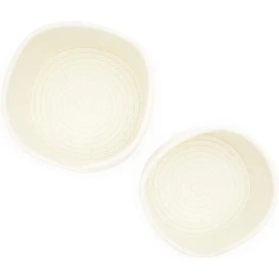 Farmlyn Creek Cotton Woven Baskets for Storage, White Organizers (2 Sizes, 2 Pack) {7}