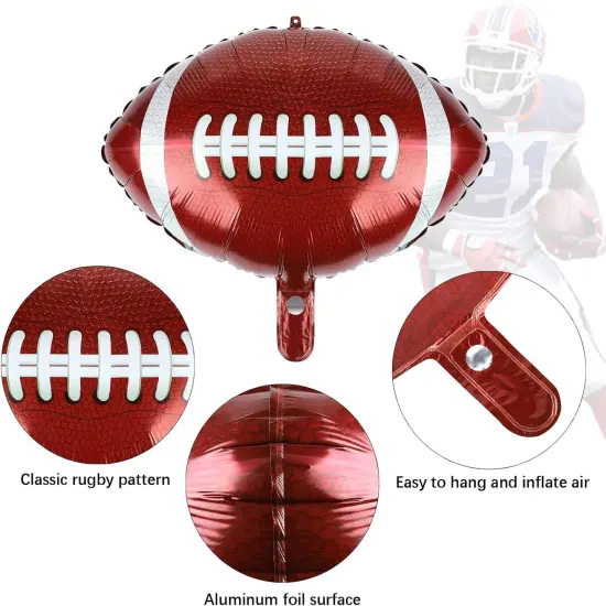 12 Pieces 18 inches Football Balloons Football Themed Party Decorations Foil Mylar Rugby Ball Balloons for Birthday Sports Graduation Party {2}