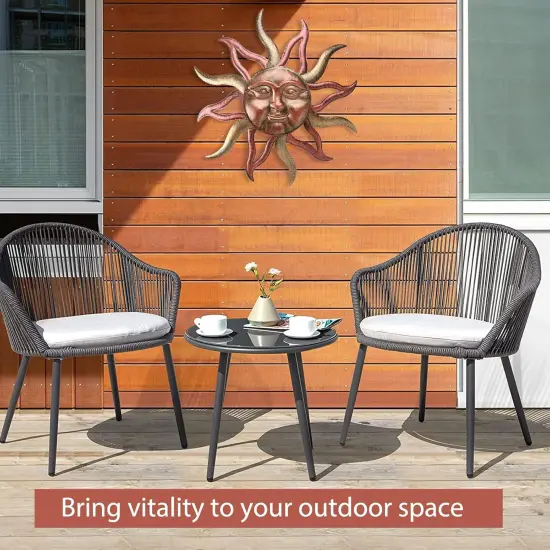 Outdoor Summer Wall Decor Rust Proof, Sun Face Metal Wall Art Decor Hanging for Indoor Outdoor, Patio, Fence, Garden(26 Inch) {3}