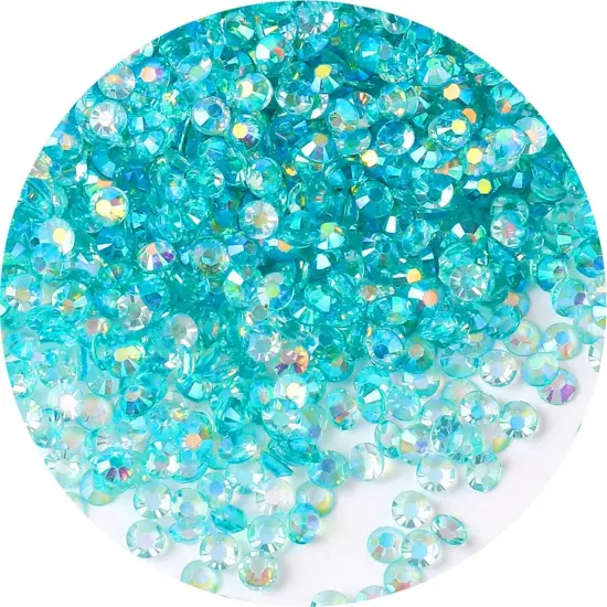 4500 Pcs SS6 2mm AB Flatback Rhinestones for Nails Art Crafts Transparent Glitter Round Gems Crystals DIY Clothes Shoes(Clear Aqua Blue AB) {1}