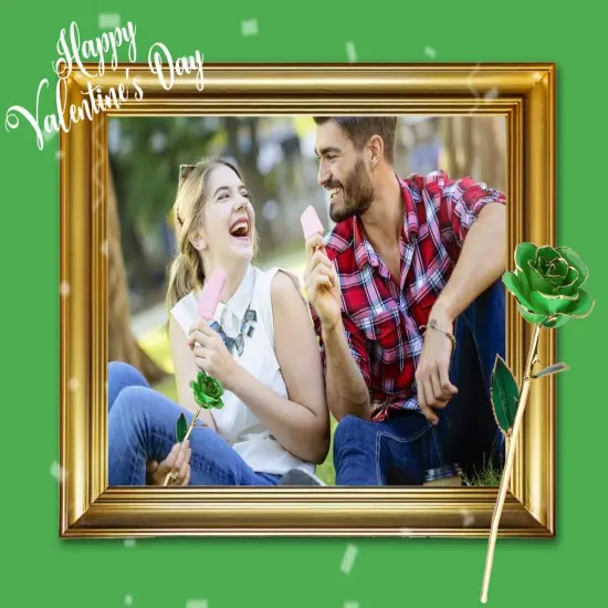 24K Green Rose for Her, Dipped Gold Rose Love Real Golden Plated Preserved Eternal Flower with Rose Stand Present for Wife/Mom/Grandma (Green) {2}