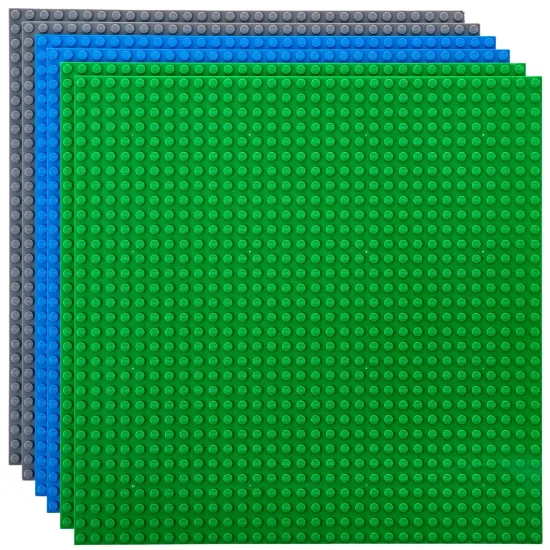 Strictly Briks 6 Pack Classic Baseplates 10x10 in, Stackable Building Plates with 32 x 32 Studs, Mats, Bases, Boards, Sheets 100% Compatible with All Major Brands, Nature Colors, Ages 3-14 Multicolor {1}