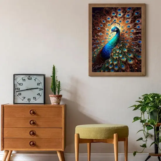 12x16in Peacock Diamond Art Kits for Adults Beginner - 5D Diamond Painting with Complete DIY Tools,Full Drill Diamond Dots Gem Art Craft {4}