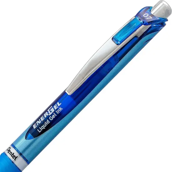 Retractable Premium Liquid Gel Pen, (0.7mm) Needle Tip, Ultra Smooth, Medium Line, Blue Ink 10 Pack {4}