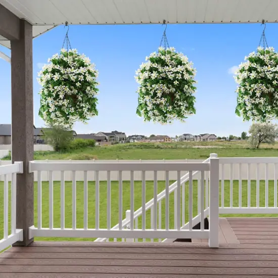 Artificial Hanging Flowers in Basket for Patio Garden Decoration {4}