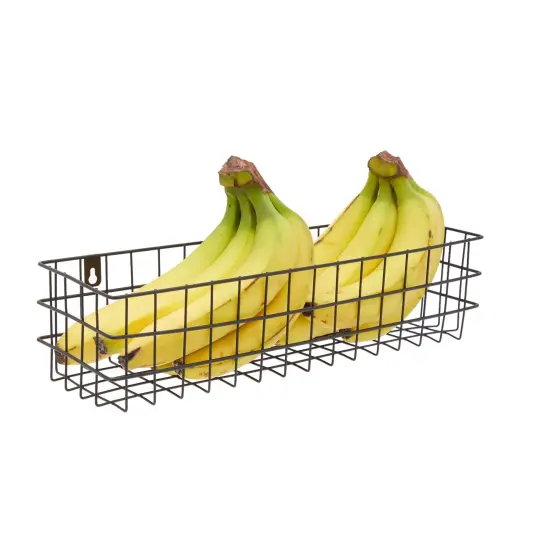 Black Wall Mounted Wire Baskets, Hanging Organizers for Kitchen Storage, Assorted Sizes (3 Pieces) {7}