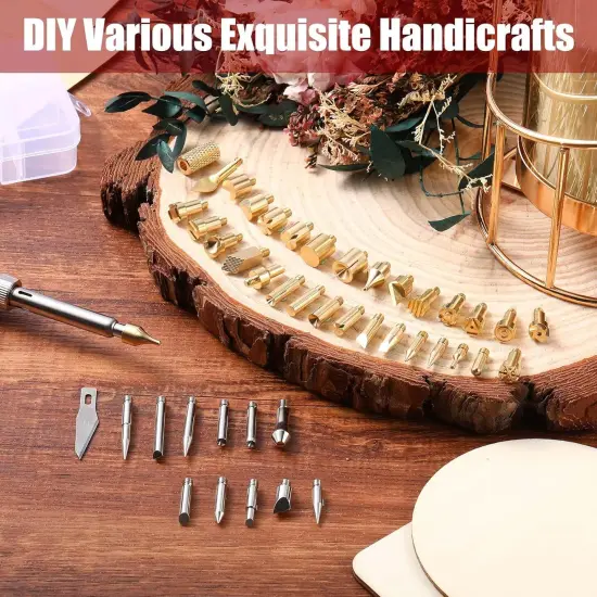 43 Pcs Wood Burning Tips Kit, Wood Burning Letters Numbers Alphabet Stamps Different Shape Stencils Templates for Embossing Branding Crafts Personalization Tools(Different Shape) {4}