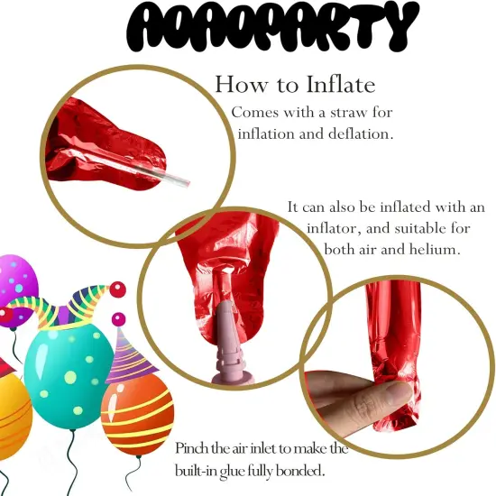 Red Happy Birthday Balloon Banner 16Inch Mylar Foil Happy Birthday Letters {5}