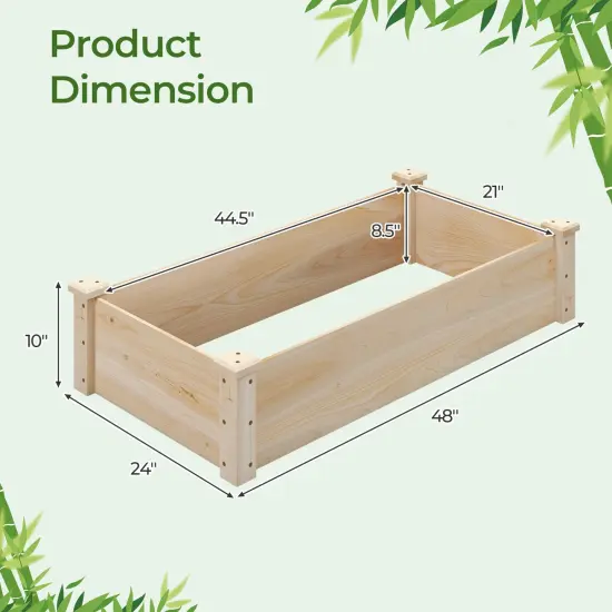 Natural Fir Wood Garden Planter Bed with Open Bottom and Large Growing Space {5}