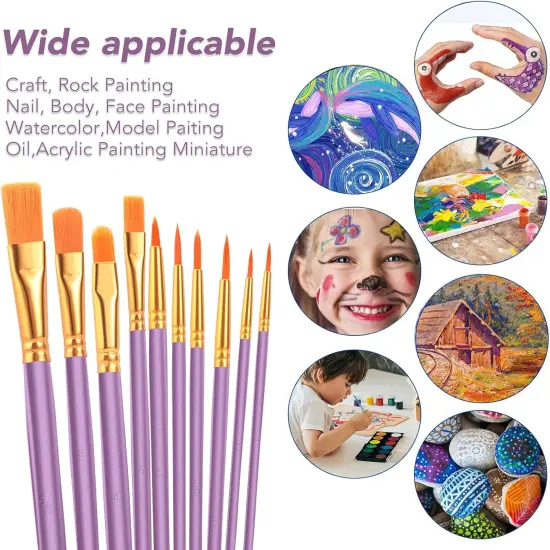 Acrylic Paint Brushes Set, 16Packs/160 Pcs {5}