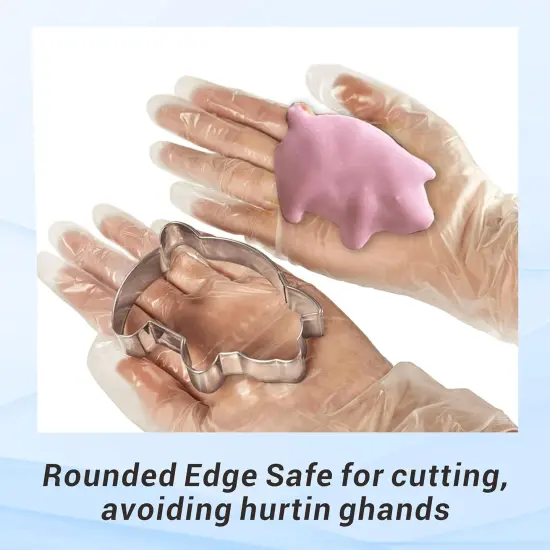 6PC Stainless Steel Pig Cookie Cutters Mexican - 5.5", 4.5", 4", 3.5", 2.5", 2.0"，Perfect for Mexican Concha Bread - Concha Cutter and Concha Stamp，Baking Tools for Pig Shaped Pastry and Bread Making {3}