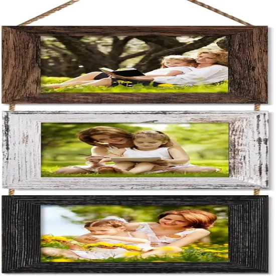 4x4 Wall Hanging Picture Frames Collage with 3 Opening Multi Color Frames {1}