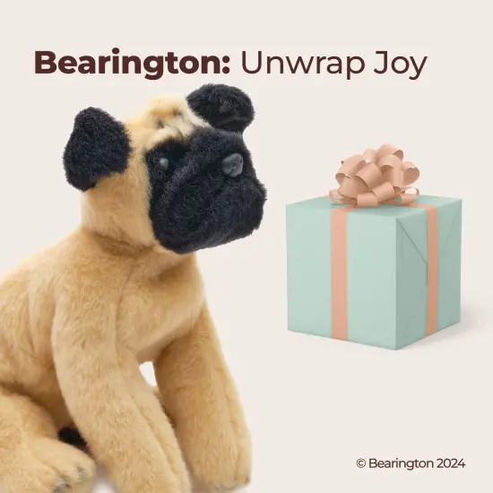 Bearington Lil' Pugsly Small Plush Pug Stuffed Animal Puppy Dog, 6 inch, For Ages 3-14 Brown {5}
