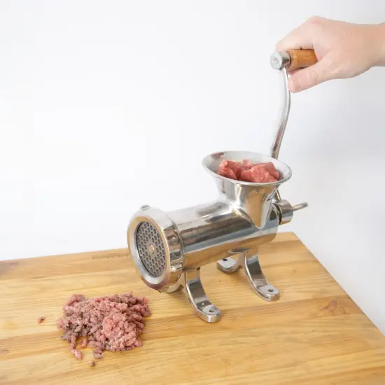 Lehman's Clamp-Down Meat Grinder #12, Manual Hand-Cranked Stainless Steel Meat Grinder for Home Use, Easy to Clean and Store {6}