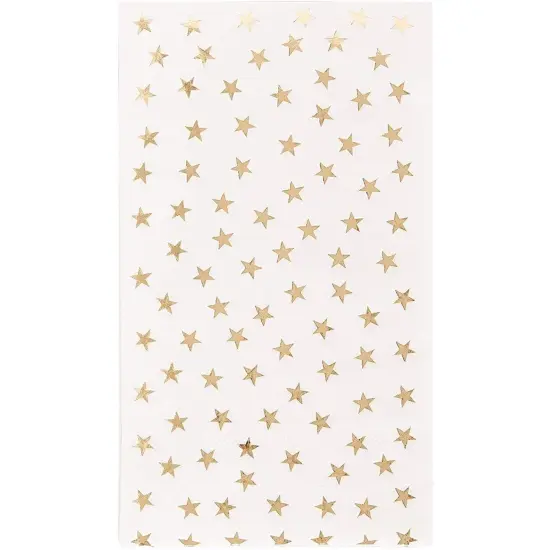 50 Pack Gold Star Party Napkins - Disposable White and Gold Dinner Napkins for Birthday, Graduation (3-Ply, 4x8 In) {5}