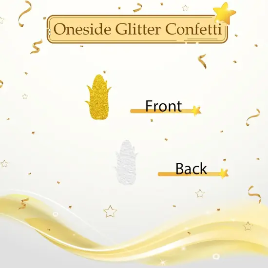 100pcs Corn Confetti, Gold Glitter Vegetables Corn Table Confetti for Baby Shower, Corn Paper Scatters, First Birthday/Welcome Baby Party Table Decoration {4}