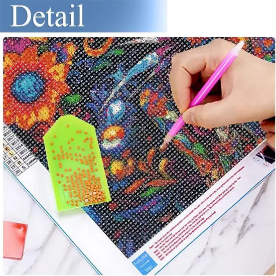 Diamond Painting Kits for Adults - Skeleton DIY 5D Diamond Art Kits Full Drill Halloween Diamond Dots Paintings with Flowers Diamonds Gem Art and Crafts Home Decor 12x16inch {5}